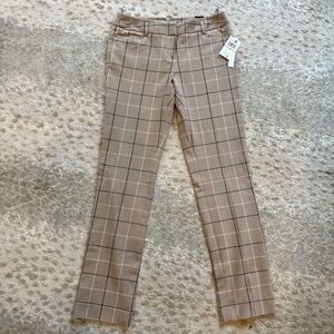 Amanda & Chelsea Checkered Tan Trousers